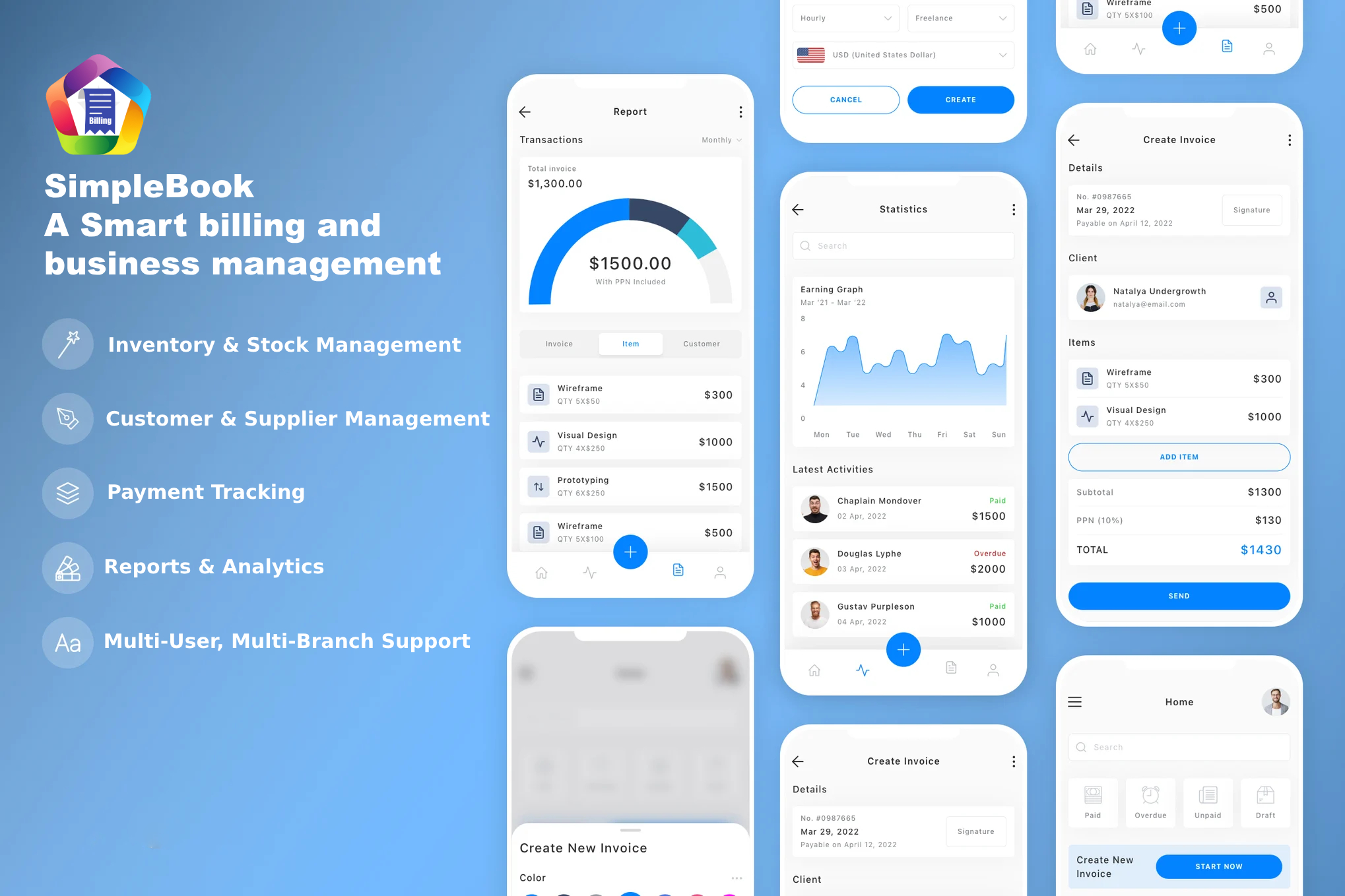 SimpleBook Dashboard Preview